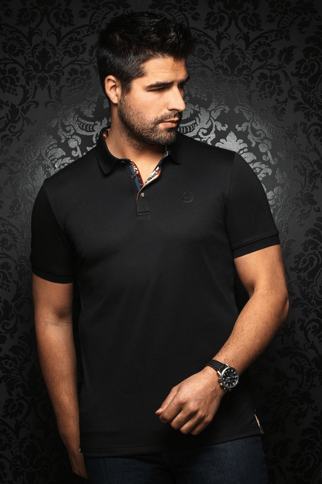 Au Noir Polo Eagle | Black - Caswell's Fine Menswear