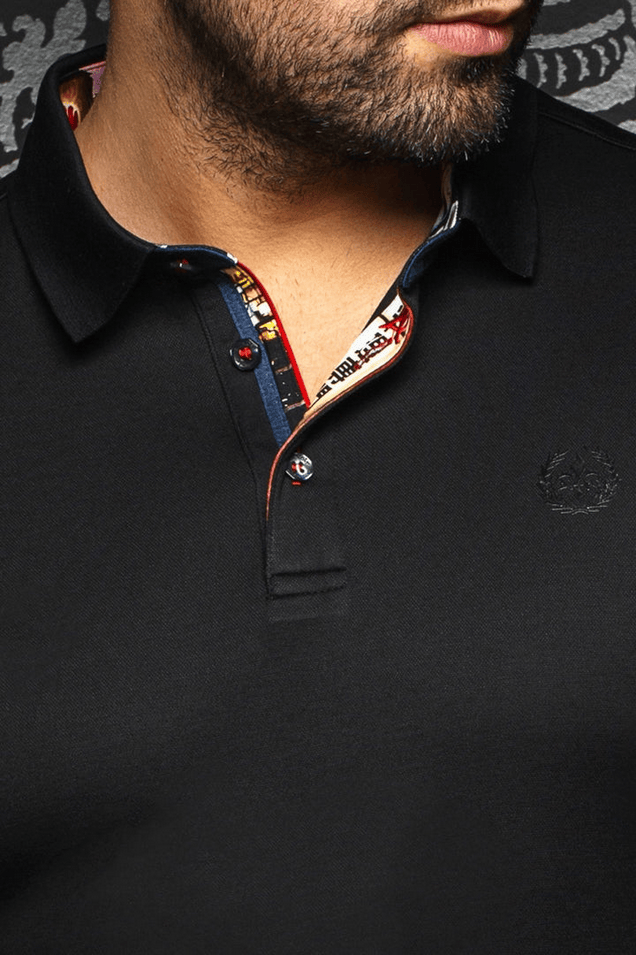Au Noir Polo Eagle | Black - Caswell's Fine Menswear