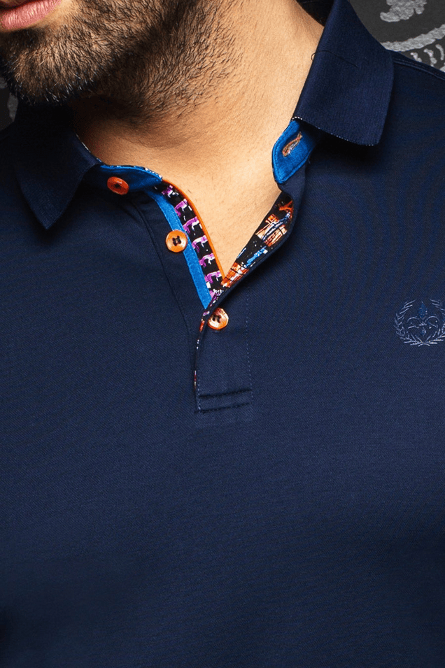 Au Noir Polo Eagle | Navy - Caswell's Fine Menswear