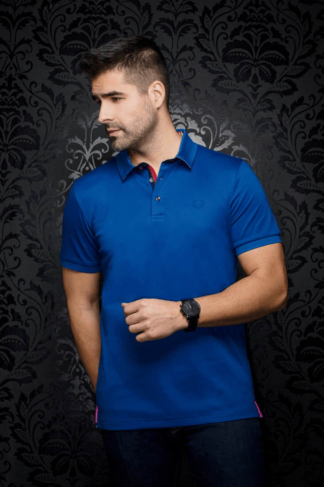 Au Noir Polo Eagle | Dark Royal - Caswell's Fine Menswear