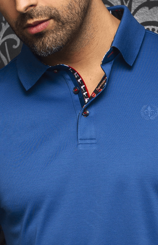 Au Noir Polo Eagle | Blue - Caswell's Fine Menswear
