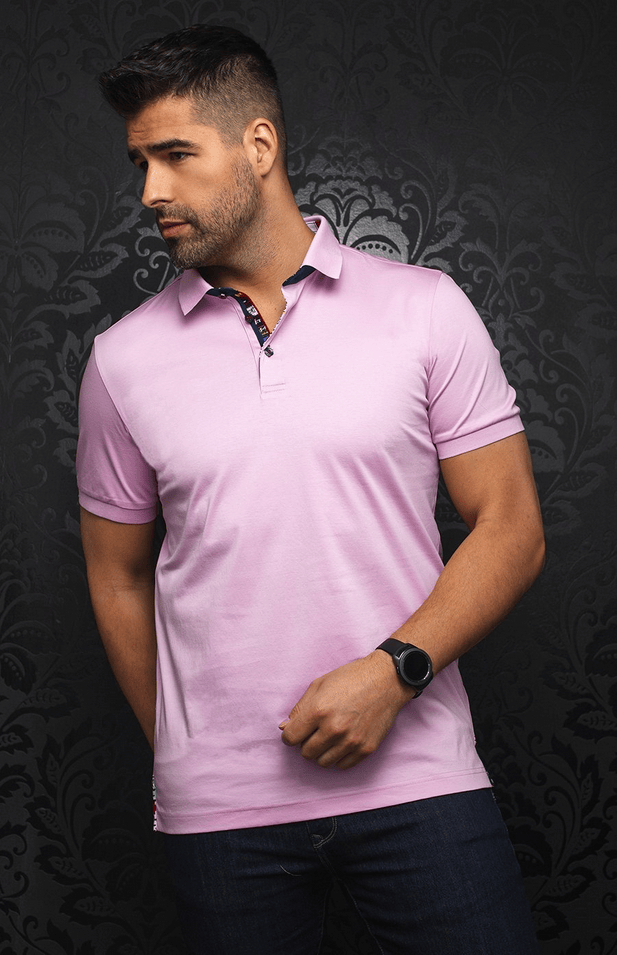 Au Noir Polo Eagle | Pink - Caswell's Fine Menswear