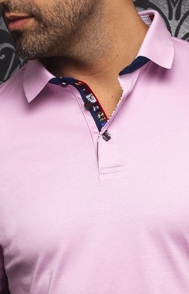 Au Noir Polo Eagle | Pink - Caswell's Fine Menswear