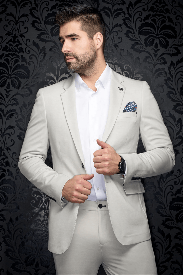 Au Noir Blazer Giacomo | Stone - Caswell's Fine Menswear