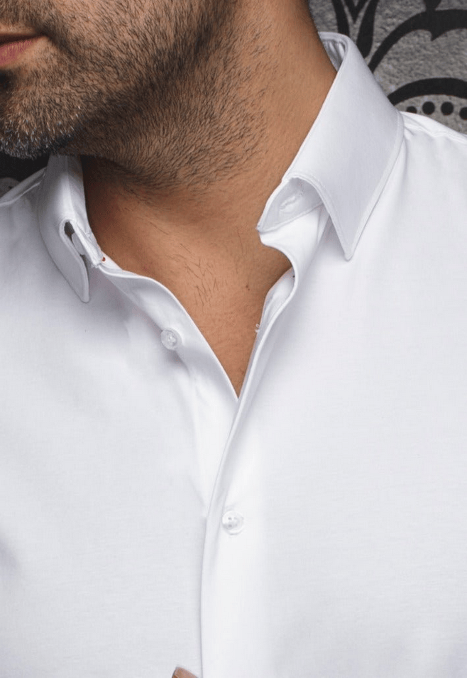 Au Noir 360° Stretch Shirt Short Sleeve | ALEX-SLD, White - Caswell's Fine Menswear