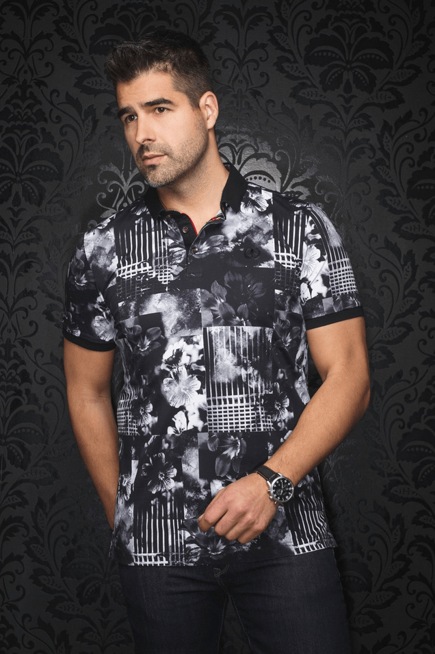 Au Noir Polo | BRANDT, Black - Caswell's Fine Menswear