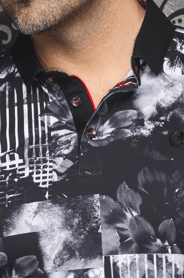 Au Noir Polo | BRANDT, Black - Caswell's Fine Menswear