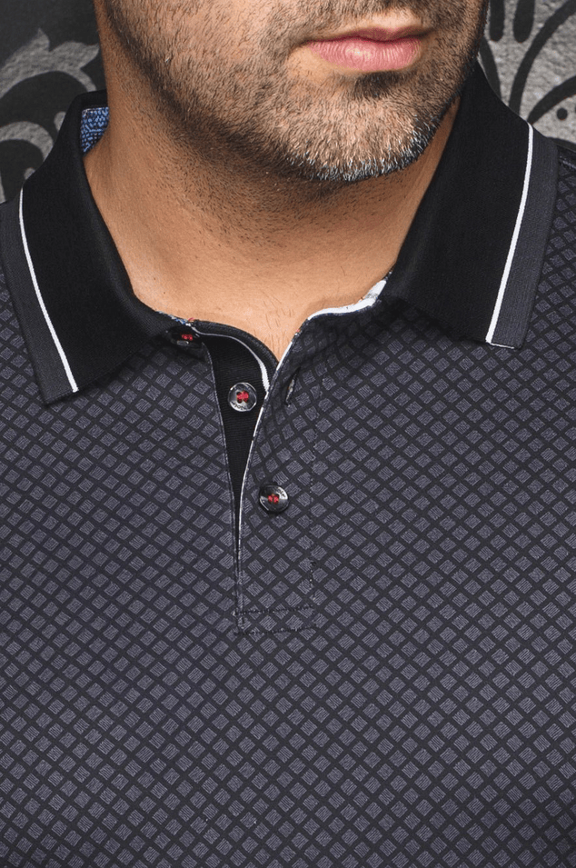 Au Noir Polo | FAIRMONT, Black - Caswell's Fine Menswear