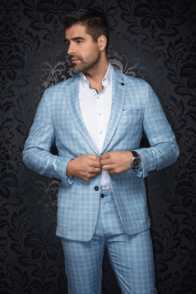 Au Noir Blazer/Suit Separate | HANKS, Light Blue - Caswell's Fine Menswear