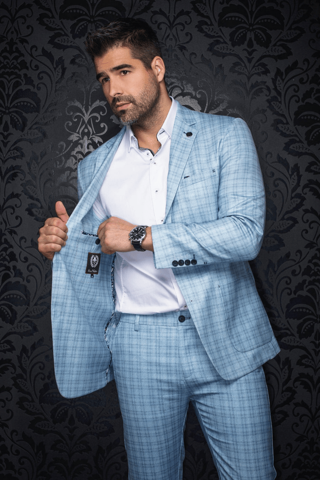 Au Noir Blazer/Suit Separate | HANKS, Light Blue - Caswell's Fine Menswear
