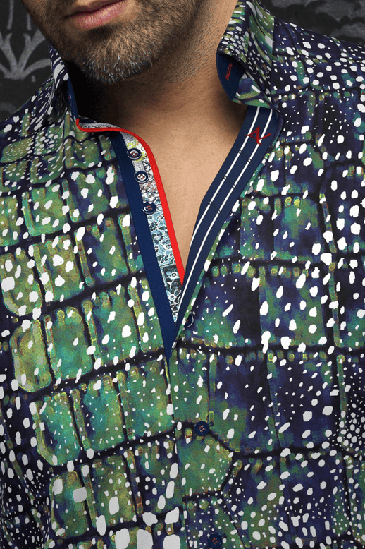 Au Noir Shirt | GOZZI, Green - Caswell's Fine Menswear