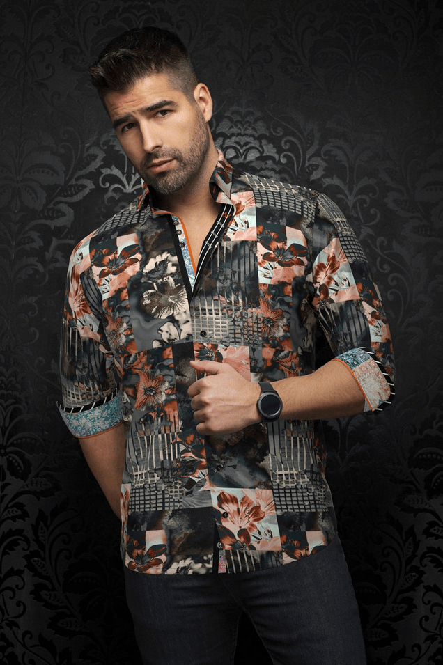 Au Noir Shirt | BRENTANO, Grey - Caswell's Fine Menswear
