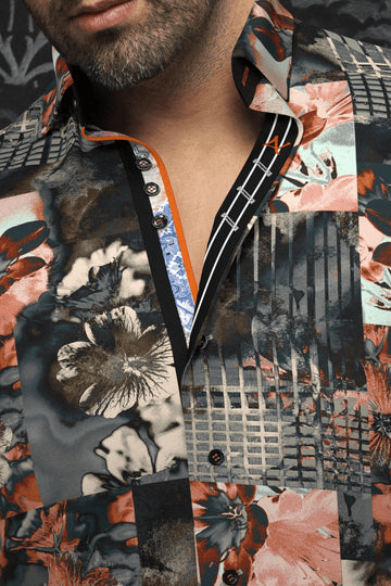 Au Noir Shirt | BRENTANO, Grey - Caswell's Fine Menswear