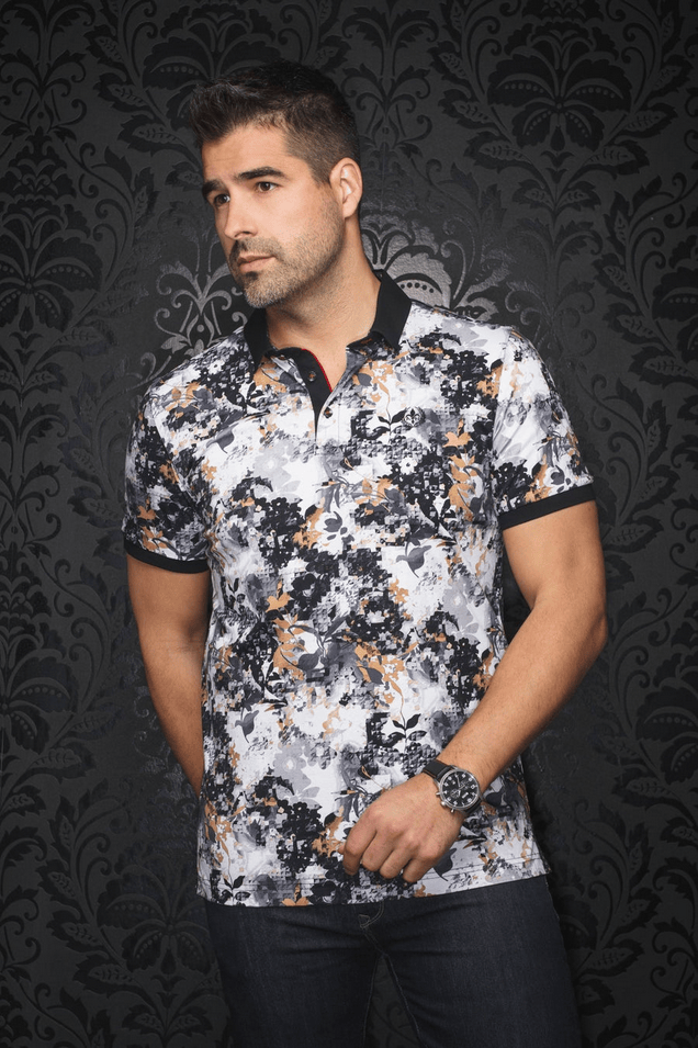 Au Noir Polo Shirt  | ROYCE, Black Gold - Caswell's Fine Menswear