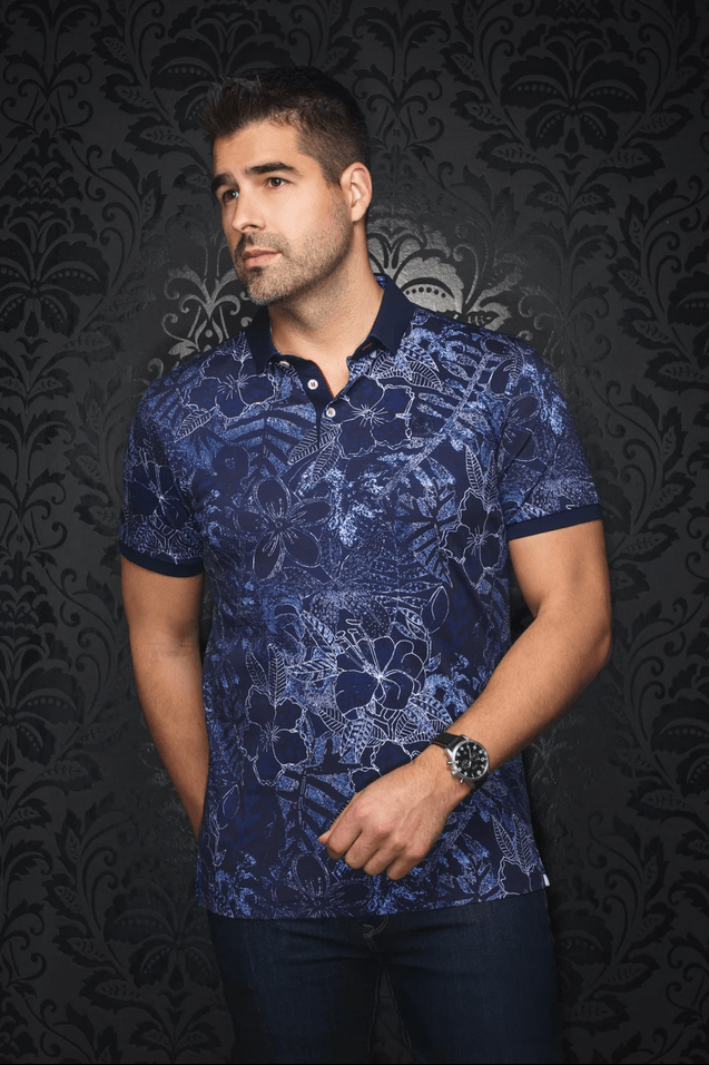 Au Noir Polo | BENNETT, Navy - Caswell's Fine Menswear