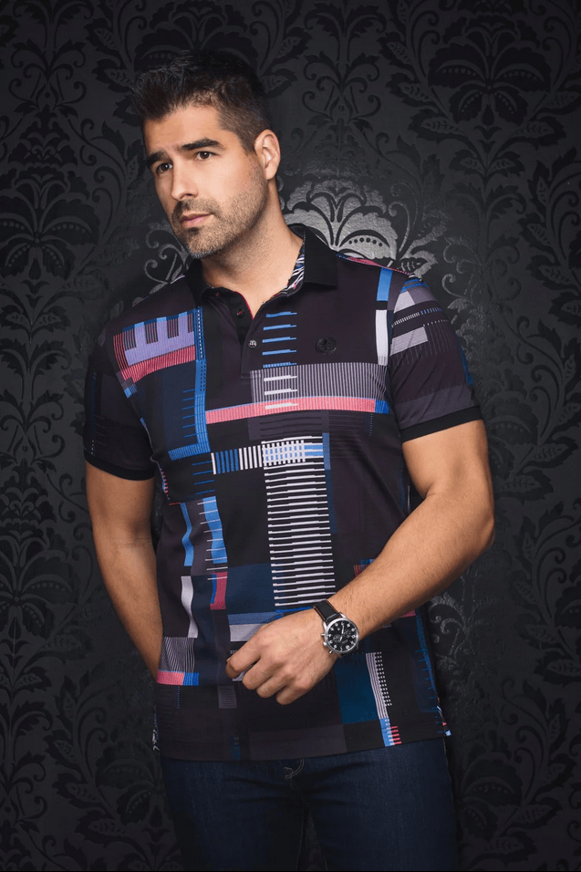 Au Noir Polo  | SANREMO, Black - Caswell's Fine Menswear