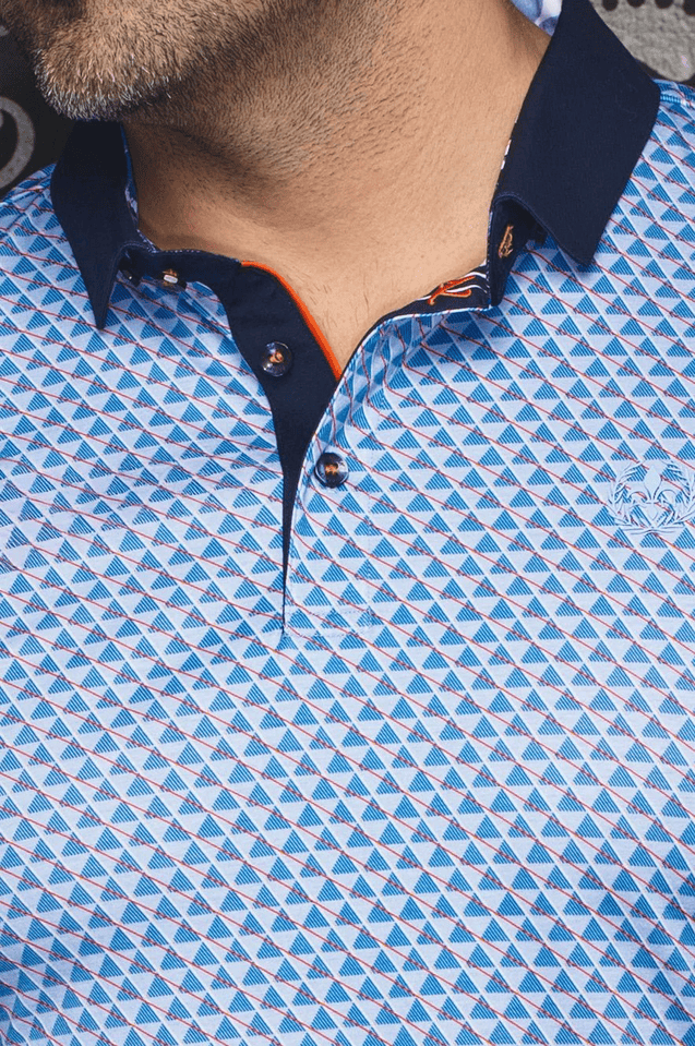 Au Noir Polo | JED, Light Blue - Caswell's Fine Menswear