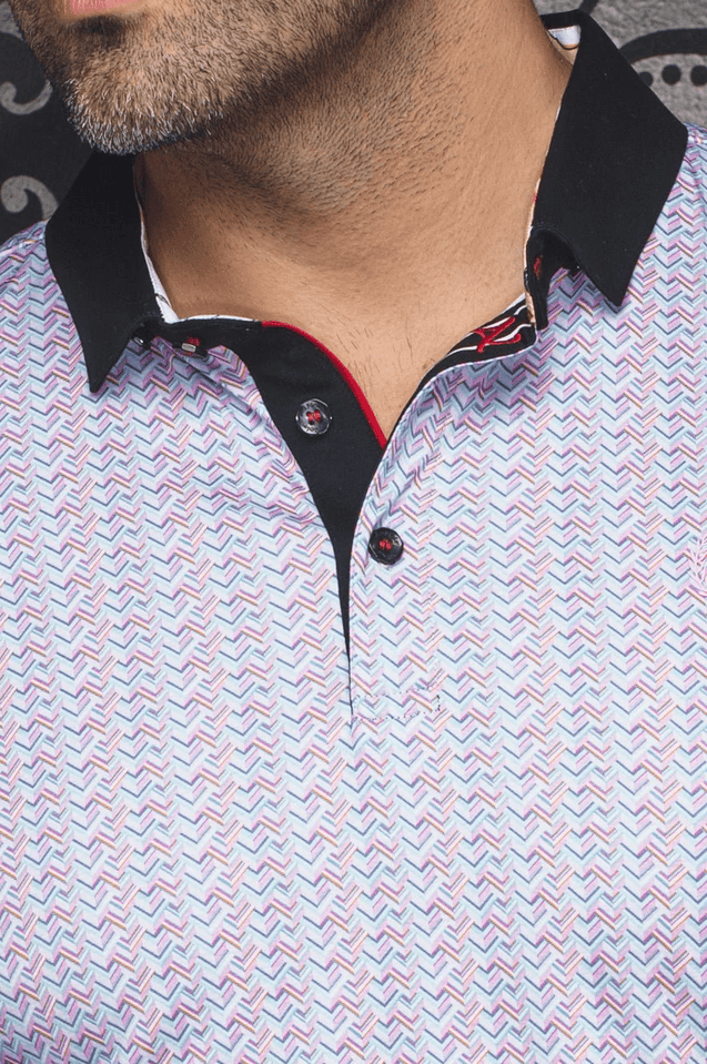 Au Noir Polo | COLTER, Pink - Caswell's Fine Menswear