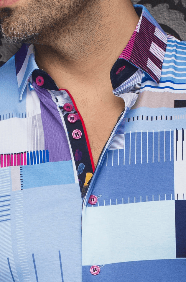 Au Noir Shirt 360° Stretch Shirt | RANDFORD, Blue - Caswell's Fine Menswear