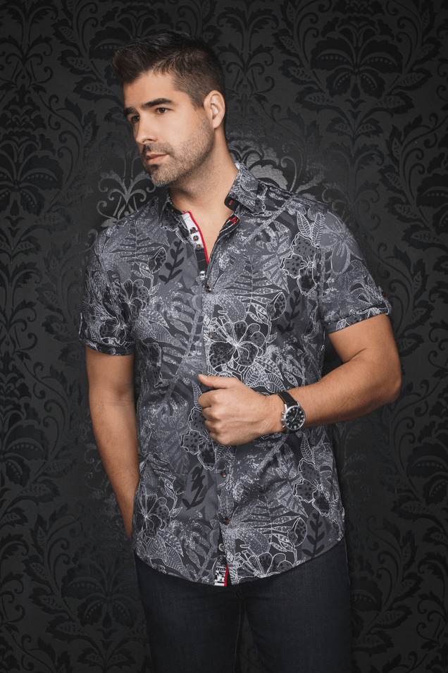 Au Noir 360° Stretch Shirt | RONALDO, Black - Caswell's Fine Menswear