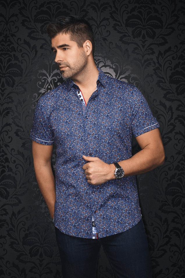 Au Noir 360° Stretch Shirt | ELTON, Navy - Caswell's Fine Menswear