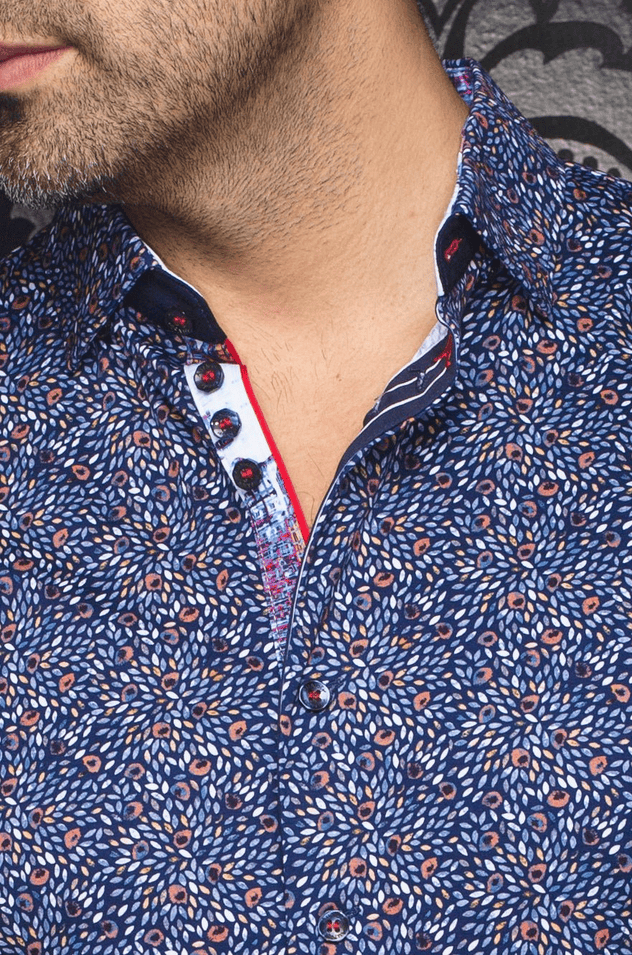 Au Noir 360° Stretch Shirt | ELTON, Navy - Caswell's Fine Menswear