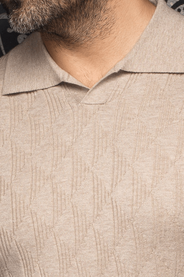Au Noir Polo Merino | LOWICK, Stone - Caswell's Fine Menswear