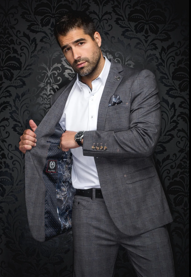 Au Noir Blazer Sidney, Dark Grey - Caswell's Fine Menswear