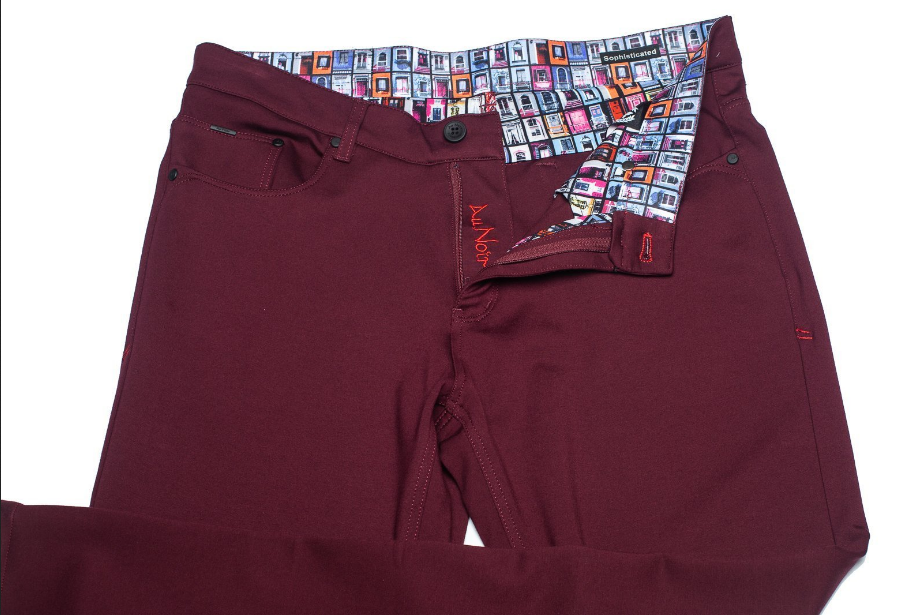 AU NOIR LUXURY PANT STRETCH WINCHESTER WINE - Caswell's Fine Menswear
