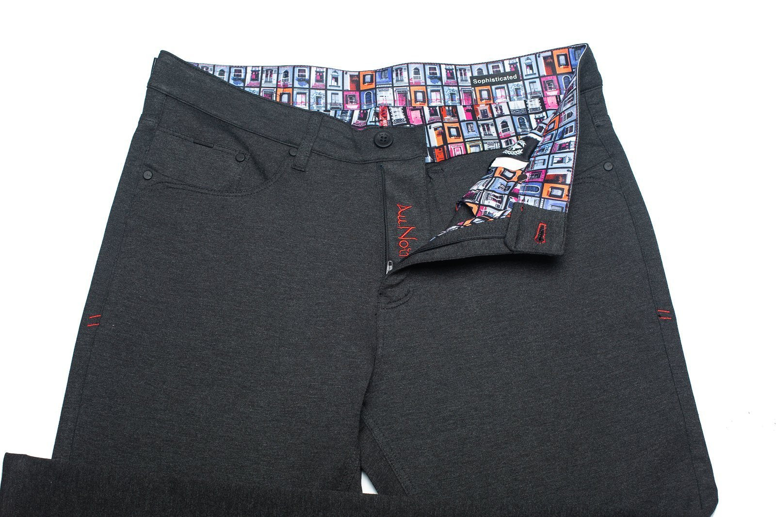 AU NOIR LUXURY PANT STRETCH WINCHESTER CHARCOAL - Caswell's Fine Menswear