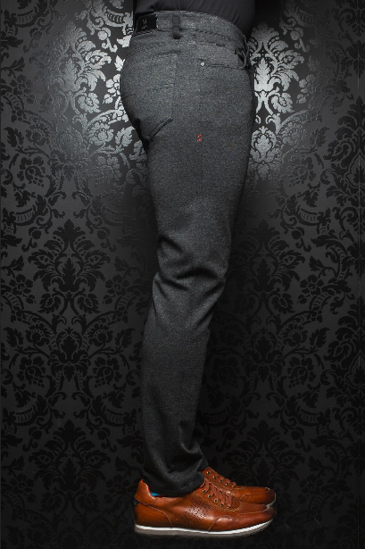 AU NOIR LUXURY PANT STRETCH WINCHESTER CHARCOAL - Caswell's Fine Menswear