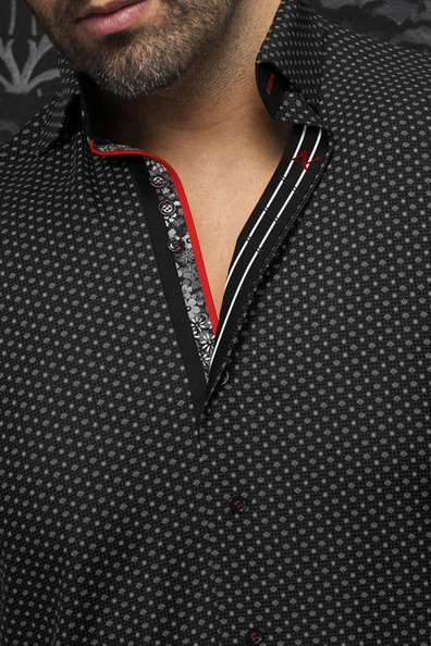Au Noir 360° Stretch Shirt | SAUTOR, Black - Caswell's Fine Menswear