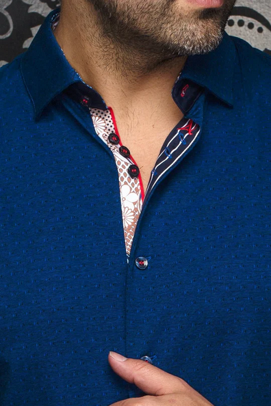 Au Noir 360° Stretch Shirt | NELSON, Indigo - Caswell's Fine Menswear