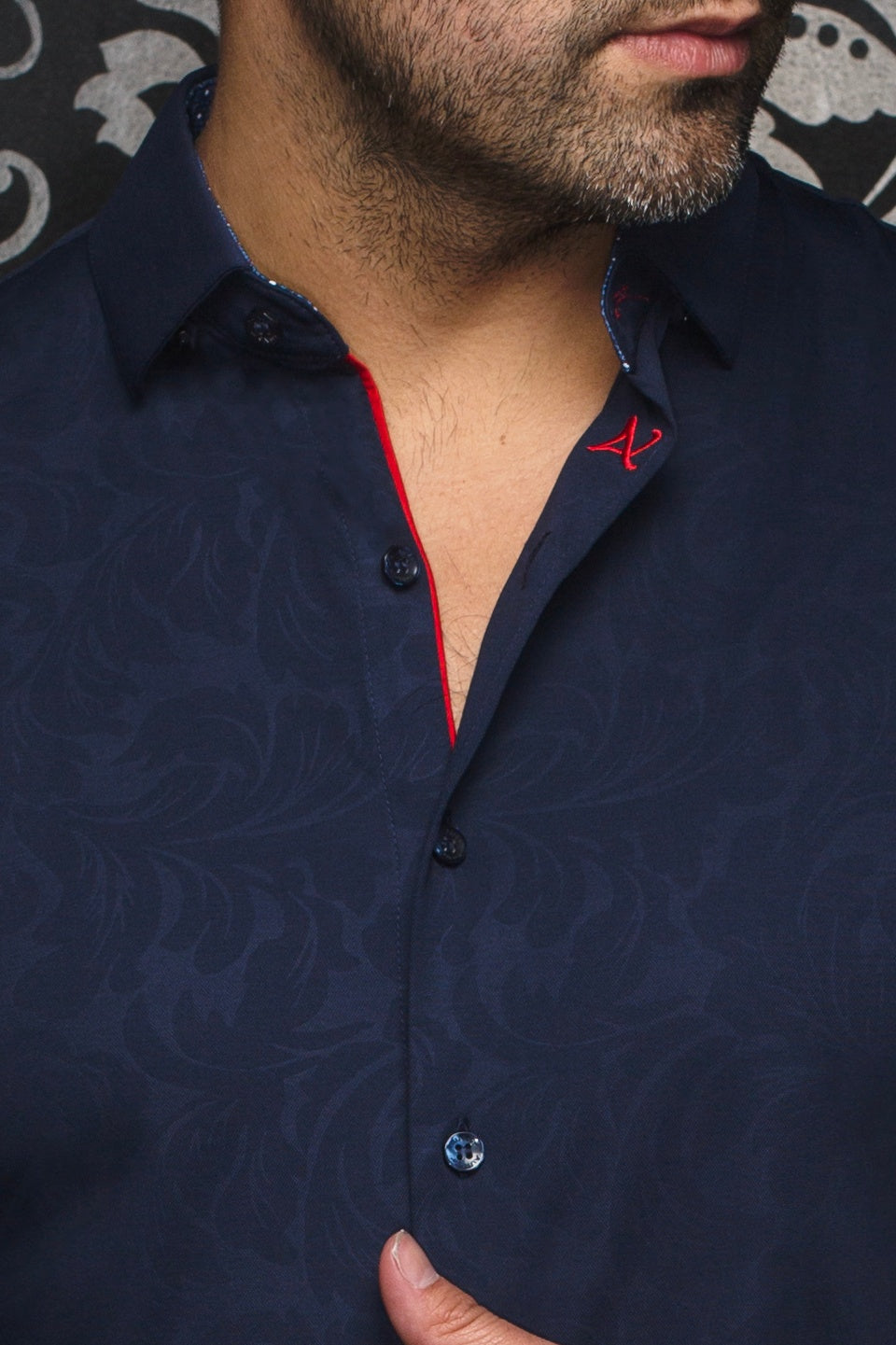 Au Noir 360° Stretch Shirt | DUNN, Navy - Caswell's Fine Menswear