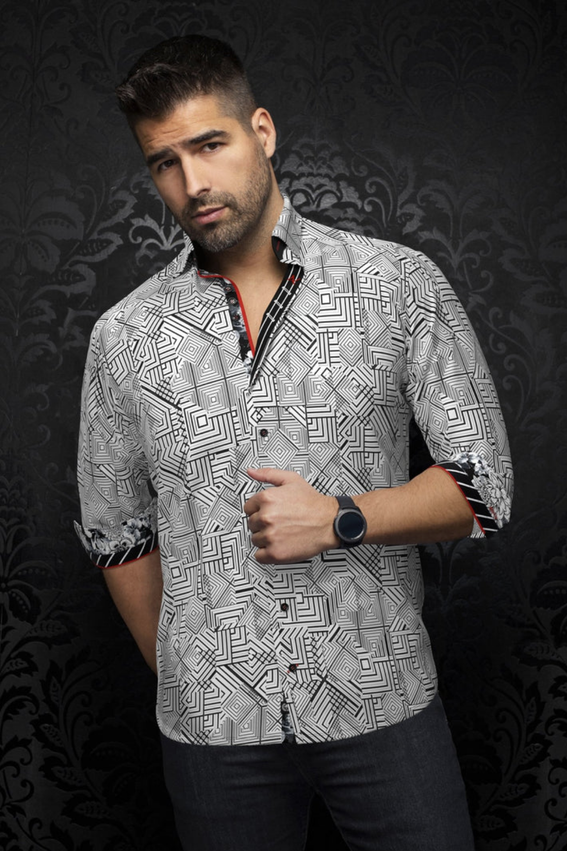 Au Noir Shirt | ARIENZO, White - Caswell's Fine Menswear
