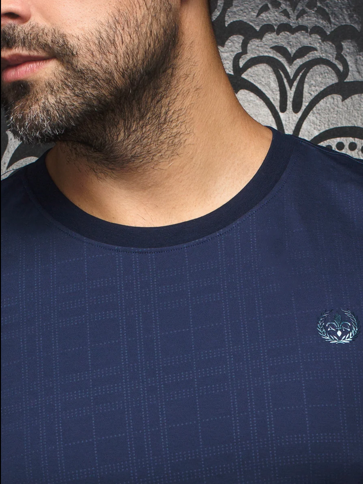Au Noir T-Shirt | C-VARENNA, Navy - Caswell's Fine Menswear